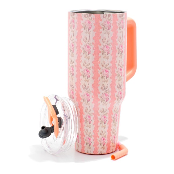 Wholesale floral Printed oz Double Wall Stainless Steel Vacuum Tumbler Handle Sc