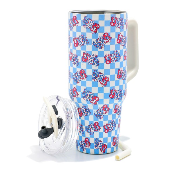 Wholesale americana USA Checker Printed oz Double Wall Stainless Steel Vacuum Tu