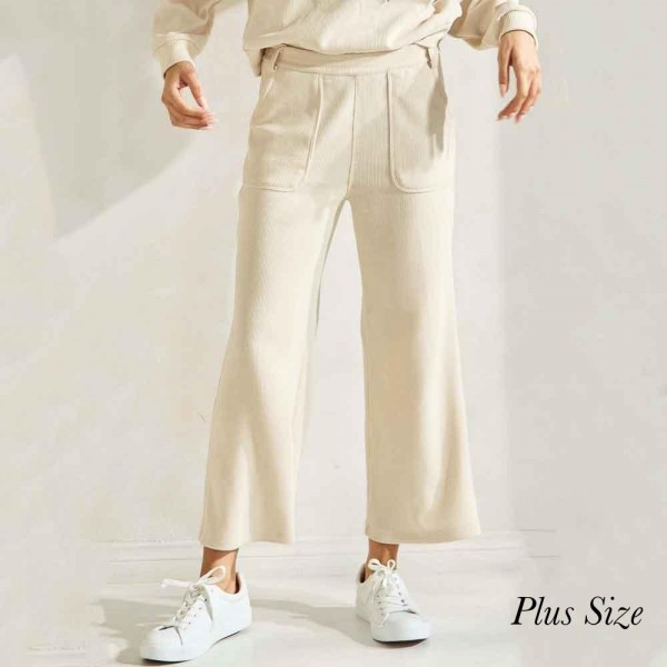 Wholesale women s Plus Leg Corduroy Cropped Pants Pack Relaxed fit Elasticized w