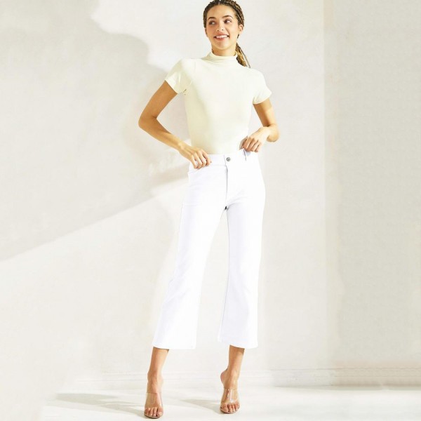 Wholesale women s Classic Solid Straight Leg Crop Pants Pack Straight leg Croppe