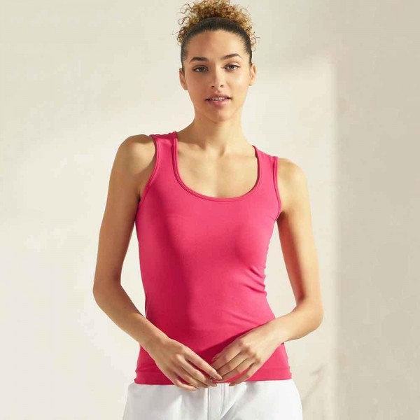 Wholesale women s U Neck Solid Seamless Tank One Fits Most Nylon Spandex