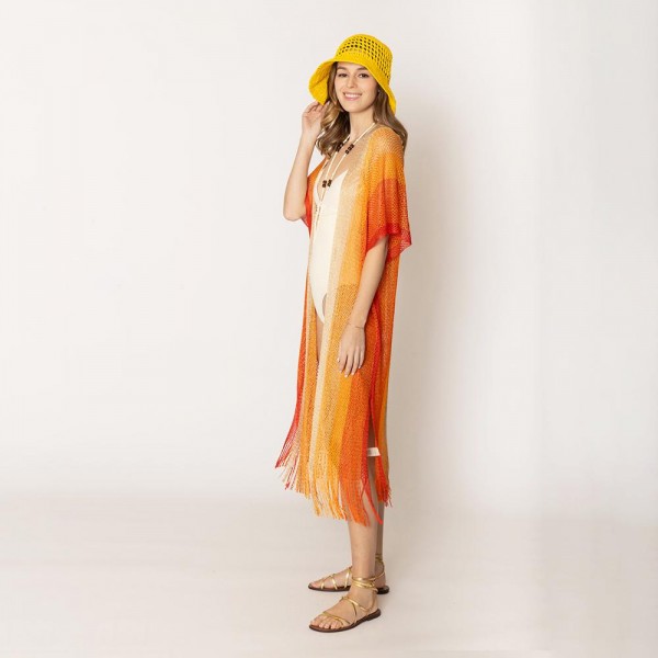 Wholesale do Everything Love Two Lurex Kimono Fringe Detail One Fits Most Polyes