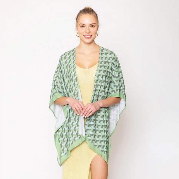 Wholesale do Everything Love D Pattern Print Ruana One Fits Most Viscose