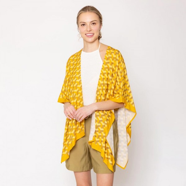 Wholesale do Everything Love D Pattern Print Ruana One Fits Most Viscose