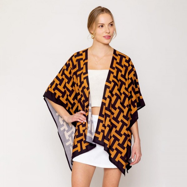 Wholesale do Everything Love Geometric Print Kimono One Fits Most Viscose