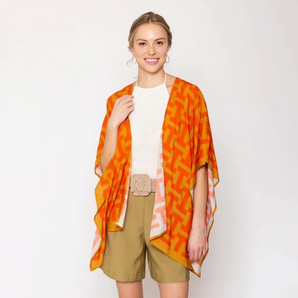 Wholesale do Everything Love Geometric Print Kimono One Fits Most Viscose