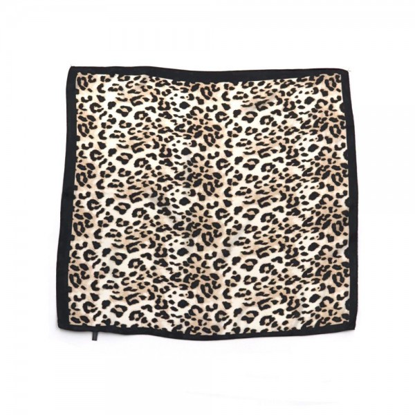Wholesale leopard Print Silky Bandana Scarf T L Polyester