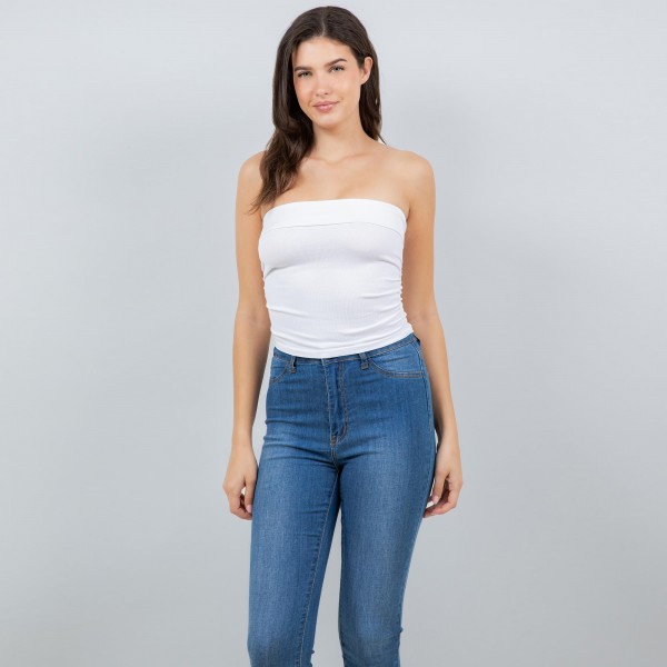 Wholesale seamless Tube Top Pack Cinched Sides Stretchy Nylon Polyester Spandex