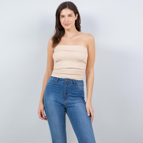 Wholesale seamless Tube Top Pack Cinched Sides Stretchy Nylon Polyester Spandex