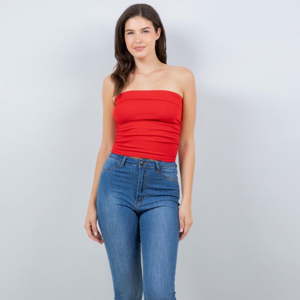 Wholesale seamless Tube Top Pack Cinched Sides Stretchy Nylon Polyester Spandex