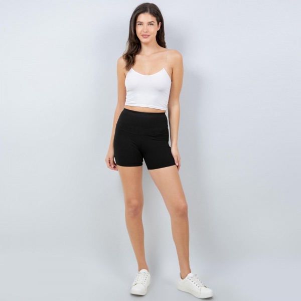 Wholesale waist Biker Shorts Pack Butt Lifting Soft Stretchy Nylon Spandex