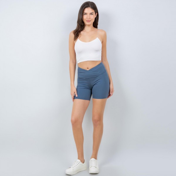 Wholesale waist Biker Shorts Pack V Waistline Butt Lifting Soft Stretchy Nylon
