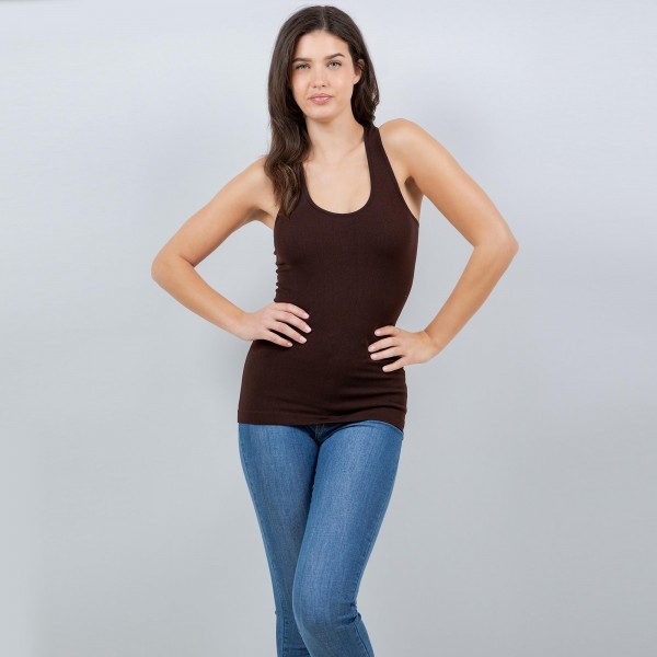 Wholesale seamless Racerback Tank Top One Fits Most Soft Stretchy Nylon Spandex