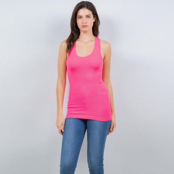 Seamless Racerback Tank Top

- One Size Fits Most 
- Soft & Stretchy 
- 92% Nylon 8% Spandex 