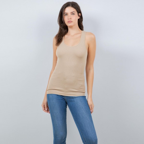 Wholesale seamless Racerback Tank Top One Fits Most Soft Stretchy Nylon Spandex