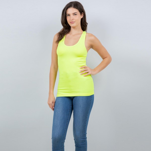 Seamless Racerback Tank Top

- One Size Fits Most 
- Soft & Stretchy 
- 92% Nylon 8% Spandex 