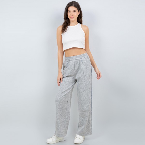 Wholesale straight Leg Scuba Sweatpants Pack Elastic Waistband Two Side Pockets