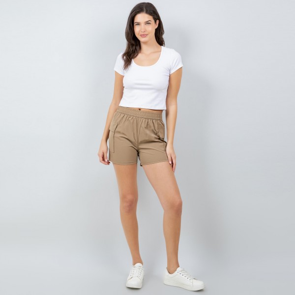 Wholesale quick Dry Cargo Shorts Pack Elastic Waistband Waisted Polyester Spande