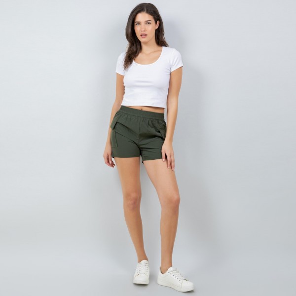 Wholesale quick Dry Cargo Shorts Pack Elastic Waistband Waisted Polyester Spande