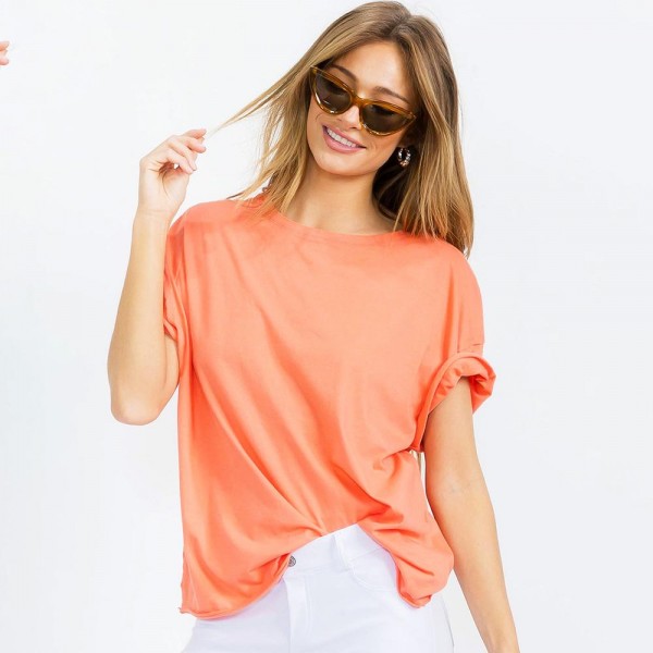 Wholesale essential Raw Edge Tee Pack Comfortable Breathable Oversized Round Ne