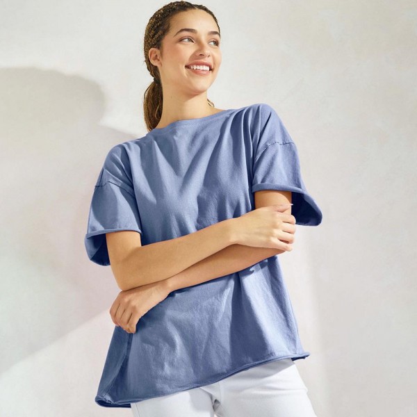 Wholesale essential Raw Edge Tee Pack Comfortable Breathable Oversized Round Ne