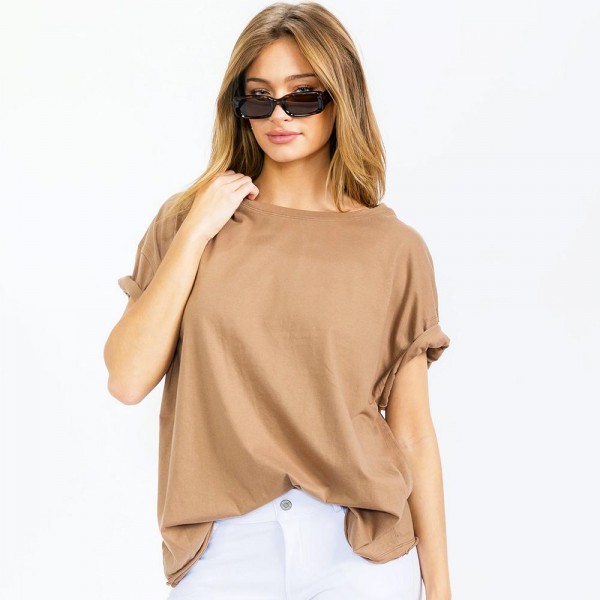 Wholesale essential Raw Edge Tee Pack Comfortable Breathable Oversized Round Ne