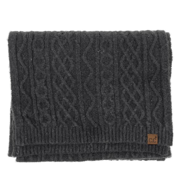 C.C HTC0068
Cable Knit Scarf 

- 50% Recycled Polyester / 15% Nylon / 25% Acrylic / 4% Spandex / 6% Wool 
- One Size
