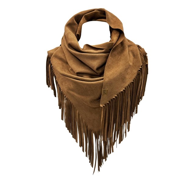 C.C SFC0134
Faux Suede Triangle Fringe Scarf 

- 95% Polyester / 6% Spabdex
- One Size