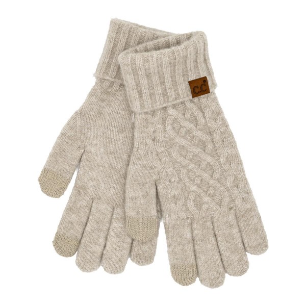 C.C GLC0037
Cable Knit Glove

-  25% Acrylic / 50% Recycled Polyester / 15% Nylon / 4% Spandex / 6% Wool
- One Size
