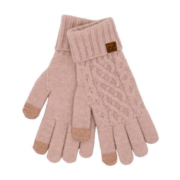 Wholesale c C GLC Cable Knit Glove Acrylic Recycled Polyester Nylon Spandex Wool