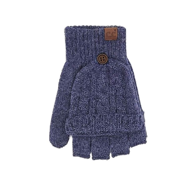 C.C MTC0141
Cable Pattern Convertible Flips Mitten 

- 34% Polyester / 22% Nylon / 43% Acrylic / 1% Spandex 
- One Size