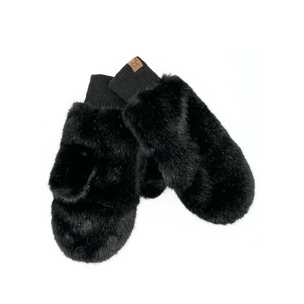 Wholesale c C HTC Glitter Short Fur Convertible Mitten Gloves Polyester One