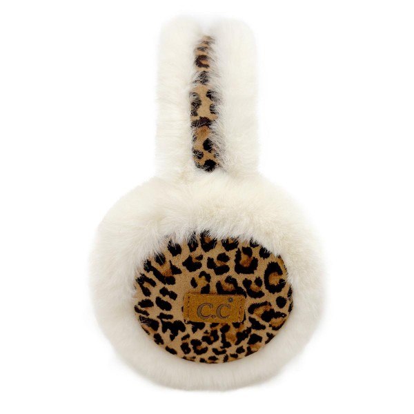 C.C EMC0130 Leopard Pattern Faux Suede & Faux Fur Earmuff - One Size Fits Most - Adjustable Band - 100% Polyester view 5