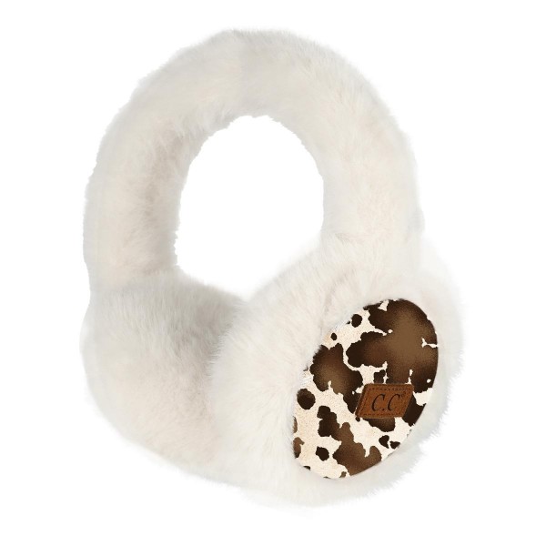 C.C EMS0136
Cow Print Faux Fur Suede Earmuffs

- 100% Polyester 
- One Size Fits Most