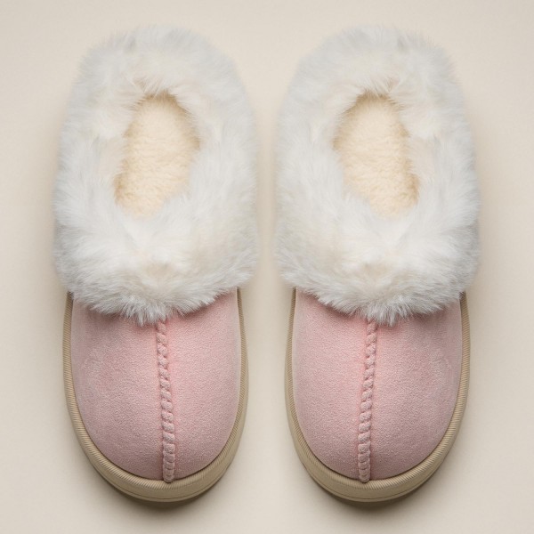 Faux Fur & Suede Slippers (6-Pack)

- Rubber Sole
- 100% Polyester 