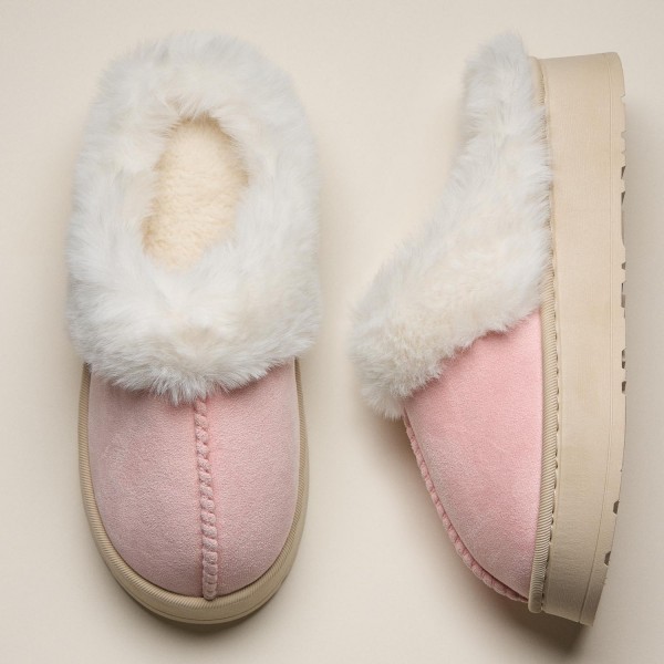 Faux Fur & Suede Slippers (6-Pack)

- Rubber Sole
- 100% Polyester 