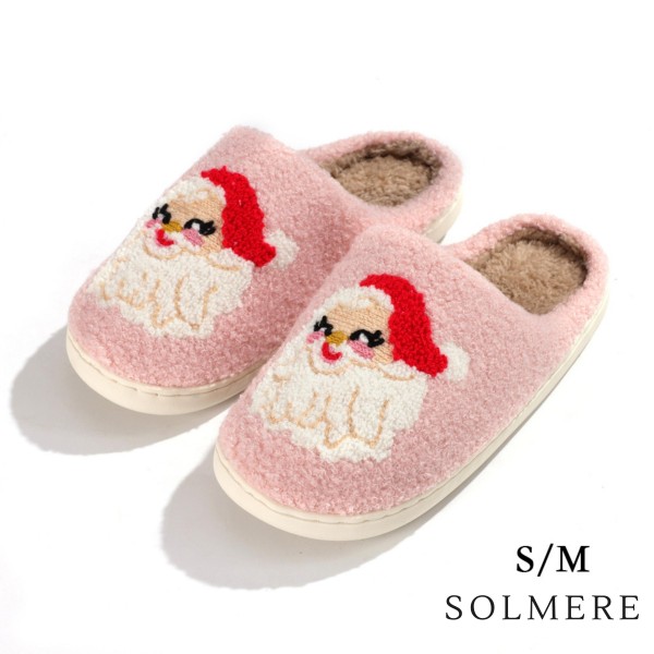 SOLMERE Slippers – Santa Claus Slide On Slippers

Step into pure indulgence. Our Solmere Slippers blend a trend-forward design with cloud-like comfort, making every step feel like a warm embrace.

- Incredible Comfort – Lined with ultra-soft, plush material to keep your feet cozy from morning to night.
- Slip-On Ease – Effortless to wear, with a secure yet relaxed fit.
- Durable & Lightweight – Crafted for everyday wear with a cushioned sole that supports and lasts.
- US Women's Size: S/M (6-8) M/L (8-10)
- Rubber Sole - Provides grip and stability for both indoor and light outdoor use.
- Thoughtful Packaging – Each pair comes neatly displayed on a branded slipper hanger with a branded card, and individually packaged.

Once you slip them on, you’ll understand why SOLMERE slippers are love at first step.