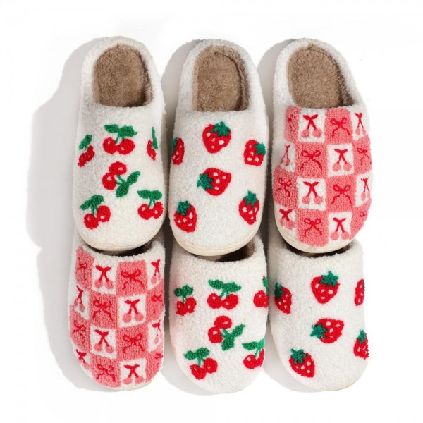 SOLMERE Slippers –Checker Cherries Slippers

Step into pure indulgence. Our Solmere Slippers blend a trend-forward design with cloud-like comfort, making every step feel like a warm embrace.

- Incredible Comfort – Lined with ultra-soft, plush material to keep your feet cozy from morning to night.
- Slip-On Ease – Effortless to wear, with a secure yet relaxed fit.
- Durable & Lightweight – Crafted for everyday wear with a cushioned sole that supports and lasts.
- US Women's Size: S/M (6-8) M/L (8-10)
- Rubber Sole - Provides grip and stability for both indoor and light outdoor use.
- Thoughtful Packaging – Each pair comes neatly displayed on a branded slipper hanger with a branded card, and individually packaged.

Once you slip them on, you’ll understand why SOLMERE slippers are love at first step.