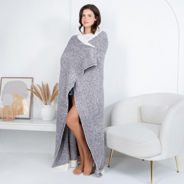 Solmere Blanket – White Bordered Solid Heathered Color Blanket

Wrap yourself in pure indulgence. Our Solmere Blanket combines a fashion-forward design with an irresistibly soft hand-feel that’s as beautiful as it is cozy.

- Luxuriously Soft – Crafted from ultra-plush, high-quality fibers you’ll want to snuggle into all season long.

- Perfectly Sized – Approximately 50” W x 60” L, perfect for draping over your sofa, bed, or yourself.

- Premium Craftsmanship – 100% polyester for lasting softness, warmth, and easy care.

- Thoughtful Packaging – Each blanket is tied with a branded ribbon in a bow and includes two cards: one featuring the SOLMERE brand and another showcasing a high-quality image of the blanket’s print. Individually packaged

Once you touch it, you’ll understand why SOLMERE blankets are love at first feel.