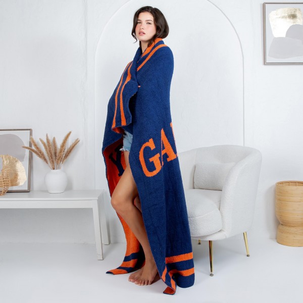 Solmere Blanket – Game Day Blanket
Wrap yourself in pure indulgence. Our Solmere Blanket combines a fashion-forward design with an irresistibly soft hand-feel that’s as beautiful as it is cozy.
- Luxuriously Soft – Crafted from ultra-plush, high-quality fibers you’ll want to snuggle into all season long.
- Perfectly Sized – Approximately 50” W x 60” L, perfect for draping over your sofa, bed, or yourself.
- Premium Craftsmanship – 100% polyester for lasting softness, warmth, and easy care.
- Thoughtful Packaging – Each blanket is tied with a branded ribbon in a bow and includes two cards: one featuring the SOLMERE brand and another showcasing a high-quality image of the blanket’s print. Individually packaged
Once you touch it, you’ll understand why SOLMERE blankets are love at first feel.