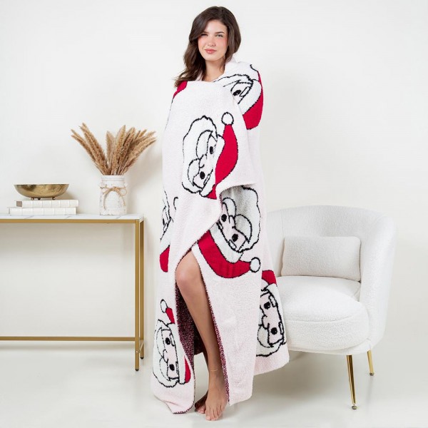 Solmere Blanket – Santa Blanket

Wrap yourself in pure indulgence. Our Solmere Blanket combines a fashion-forward design with an irresistibly soft hand-feel that’s as beautiful as it is cozy.

- Luxuriously Soft – Crafted from ultra-plush, high-quality fibers you’ll want to snuggle into all season long.

- Perfectly Sized – Approximately 50” W x 60” L, perfect for draping over your sofa, bed, or yourself.

- Premium Craftsmanship – 100% polyester for lasting softness, warmth, and easy care.

- Thoughtful Packaging – Each blanket is tied with a branded ribbon in a bow and includes two cards: one featuring the SOLMERE brand and another showcasing a high-quality image of the blanket’s print. Individually packaged

Once you touch it, you’ll understand why SOLMERE blankets are love at first feel.

