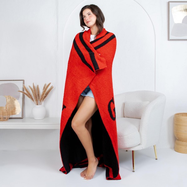 Solmere Blanket – Game Day Blanket

Wrap yourself in pure indulgence. Our Solmere Blanket combines a fashion-forward design with an irresistibly soft hand-feel that’s as beautiful as it is cozy.

- Luxuriously Soft – Crafted from ultra-plush, high-quality fibers you’ll want to snuggle into all season long.

- Perfectly Sized – Approximately 50” W x 60” L, perfect for draping over your sofa, bed, or yourself.

- Premium Craftsmanship – 100% polyester for lasting softness, warmth, and easy care.

- Thoughtful Packaging – Each blanket is tied with a branded ribbon in a bow and includes two cards: one featuring the SOLMERE brand and another showcasing a high-quality image of the blanket’s print. Individually packaged

Once you touch it, you’ll understand why SOLMERE blankets are love at first feel.
