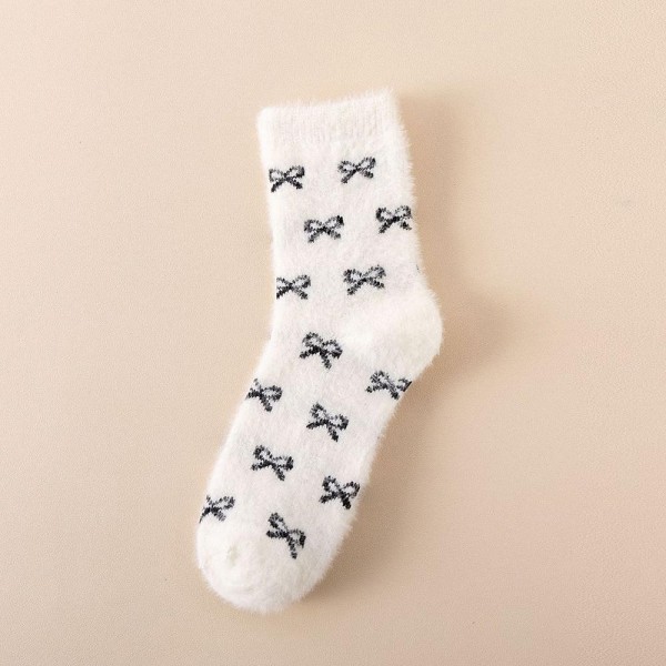 Solmere Soft Plush Knit Socks With Bow Details (6-pack) - One Size Fits Most (Sizes Adult 6-11) - Assorted Colors - 100% Polyester view 5