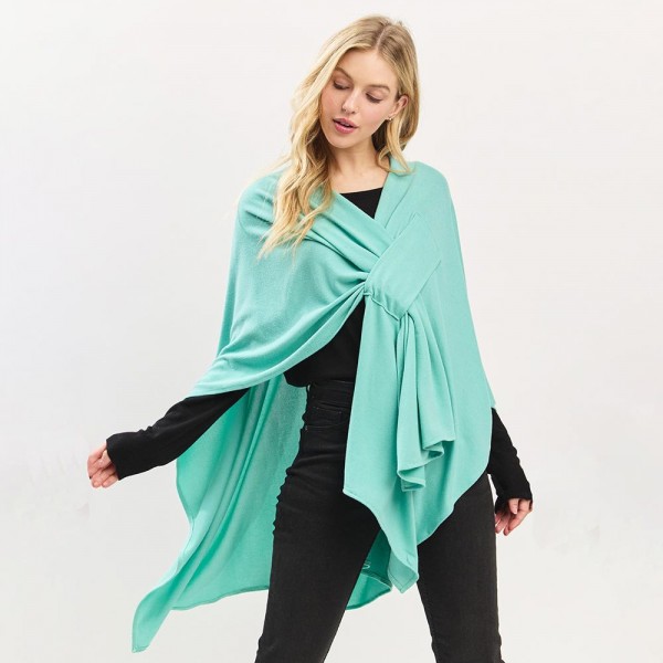 Wholesale knit Ruana Wrap Strap One Fits Most Polyester