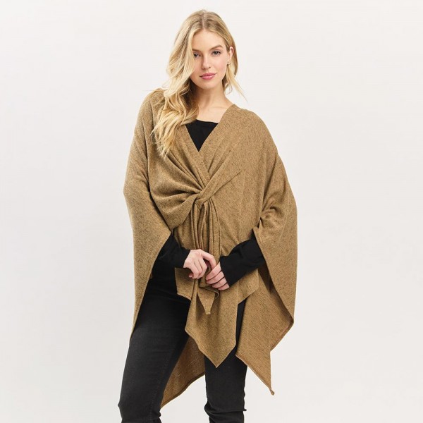 Wholesale knit Ruana Wrap Strap One Fits Most Polyester