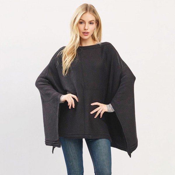 Wholesale textured Jersey Poncho One Fits Most Viscose Nylon Polyester