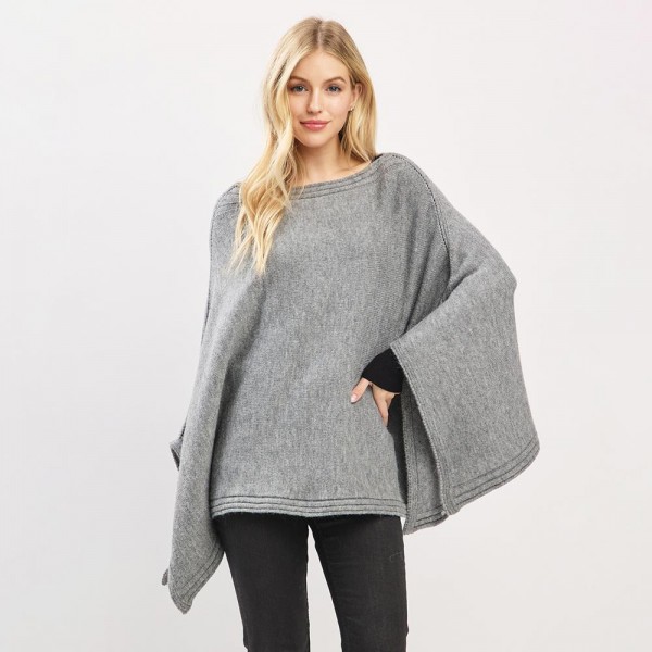 Wholesale textured Jersey Poncho One Fits Most Viscose Nylon Polyester