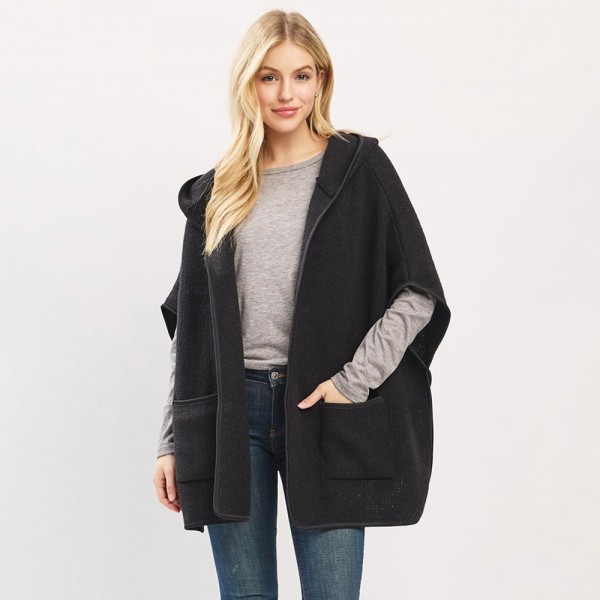 Knit Kimono With Hood & Pockets 

- One Size Fits Most (0-14)
- 100% Polyester 
