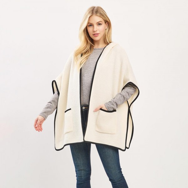 Knit Kimono With Hood & Pockets 

- One Size Fits Most (0-14)
- 100% Polyester 