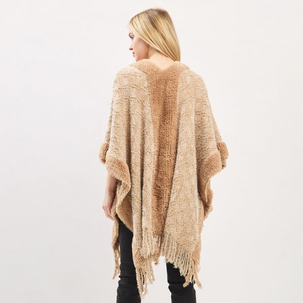 Boucle Knit Shawl With Fringe Detail - One Size Fits Most (0-14) - 100% Polyester view 5